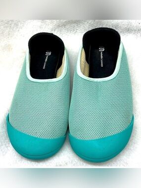 Mahabis Summer Mint and Turquoise Mesh Slip-On Clogs